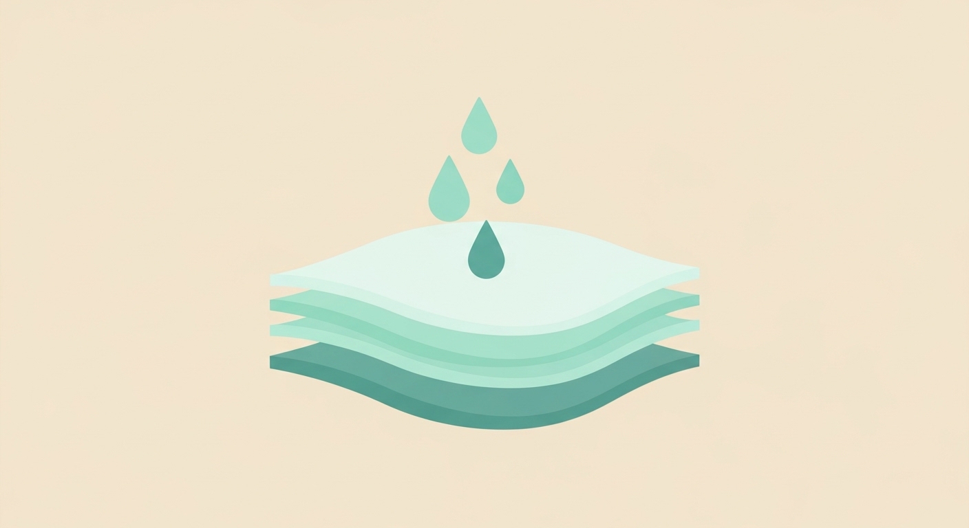 Fabric layers absorbing liquid